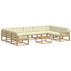 vidaXL Set di divani da esterno 10 pz Bianco e Crema