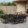 vidaXL Set da Pranzo da Giardino 11 pz con Cuscini in Polyrattan Nero