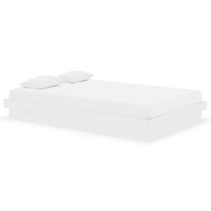 vidaXL Giroletto Bianco in Legno Massello 120x190 cm Small Double