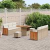 vidaXL Set Divano da Giardino 11 pcs Beige e Crema polyrattan