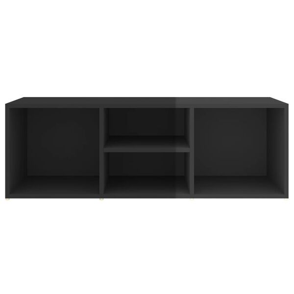 vidaXL Panca Porta Scarpe Nero Lucido 105x35x35 cm Legno Multistrato