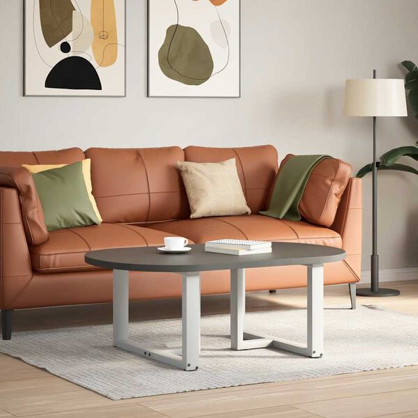 vidaXL Gambe per Tavolino da Caff&egrave; a Forma di T 2 pz Bianche 70x25x(42-43) cm Acciaio