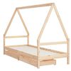 vidaXL Giroletto Bambini con Cassetti 90x200 cm Legno Massello di Pino