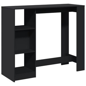 vidaXL Tavolo Bar con Ripiano Nero 124x46x103,5 cm Legno Multistrato