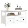 vidaXL Tavolino da Salotto Bianco 102x49x55 cm Legno Massello di Pino