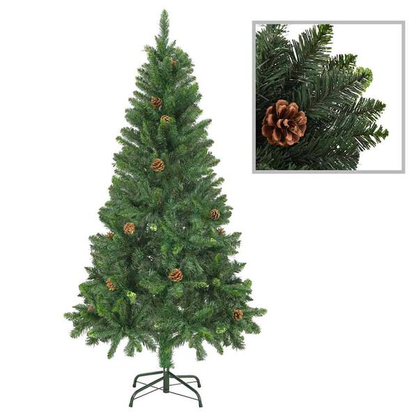 vidaXL Albero di Natale Preilluminato con Palline Verde 150 cm