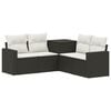 vidaXL Set di divani 5 pz Nero e Bianco Crema