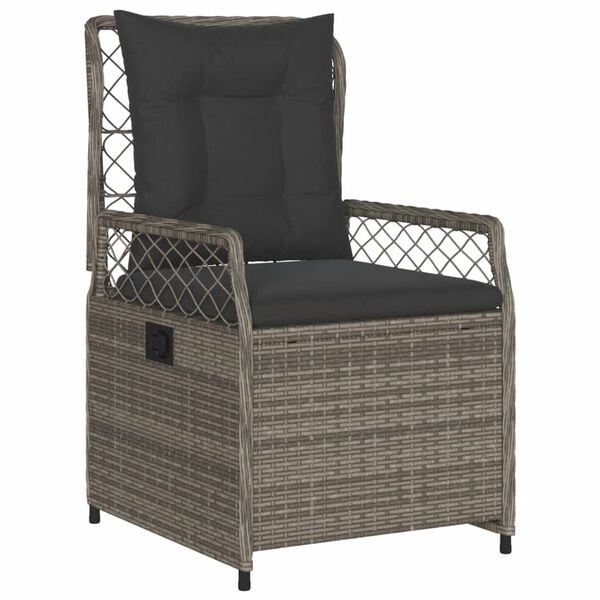 vidaXL Set da Pranzo da Giardino 9 pz con Cuscini in Polyrattan Grigio