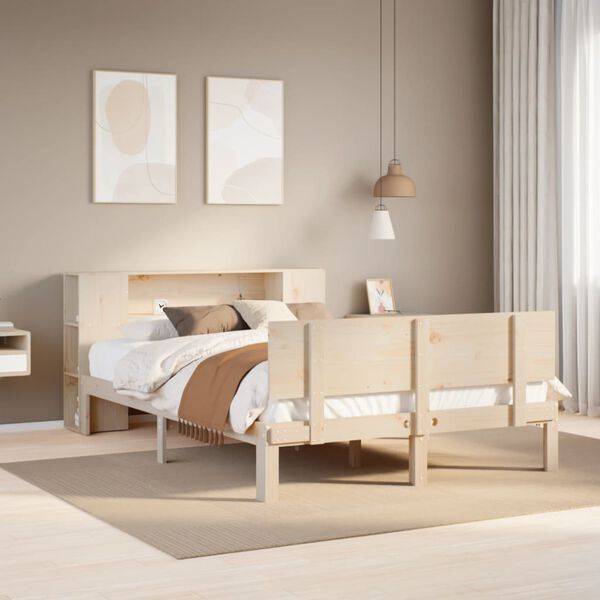 vidaXL Letto Libreria senza Materasso 120x200cm Legno Massello di Pino