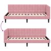 vidaXL Cornice del letto ad angolo Rosa 100 x 200 cm Velluto