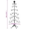 vidaXL Albero di Natale Decorativo in Metallo Nero 180 cm