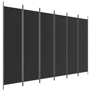vidaXL Divisorio a 6 Pannelli Nero 300x200 cm in Tessuto