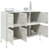 vidaXL Credenza Bianca 100,5x39x79 cm in Acciaio