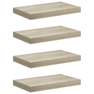 vidaXL Scaffali a Parete 4 pz Rovere 40x23,5x3,8 cm in MDF
