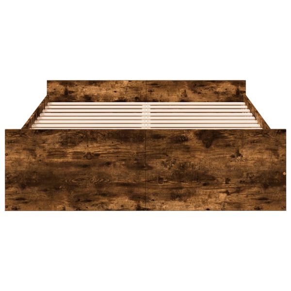 vidaXL Giroletto con Cassetti Rovere Fumo 120x190 cm Legno Multistrato