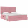 vidaXL Letto con contenitore e materasso Rosa 180 x 200 cm Velluto