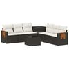 vidaXL Set di divani 8 pz Nero e Bianco Crema