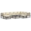 vidaXL Set Divani da Giardino 10pz con Cuscini Antracite in Polyrattan