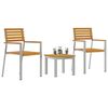 vidaXL Set da Pranzo per Giardino 3 pcs Legno di Acacia Massello