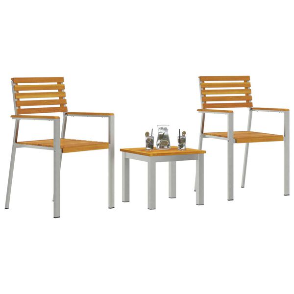 vidaXL Set da Pranzo per Giardino 3 pcs Legno di Acacia Massello