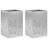 vidaXL Vaso da giardino 2 pz Argento 50 x 50 x 75 cm Acciaio zincato