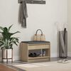 vidaXL Panca per ingresso con cuscino Rovere Sonoma 63 x 38 x 45 cm