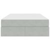 vidaXL Letto con contenitore e materasso Grigio chiaro 120 x 190 cm