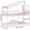 vidaXL Letto a Castello con Tetto 80x200 cm in Legno Massello di Pino