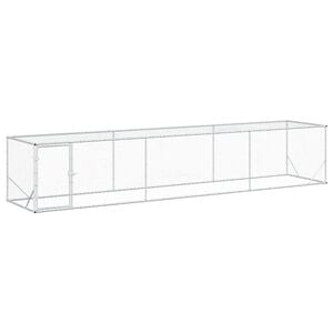 vidaXL Pollaio Argento 500 x 100 x 100 cm Acciaio zincato