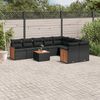 vidaXL Set Divani da Giardino 10pz con Cuscini in Polyrattan Nero