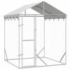 vidaXL Cuccia Cani da Esterno Tetto Argento 2x2x2,5 m Acciaio Zincato