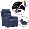 vidaXL Poltrona Alzapersona Massaggiante Blu in Tessuto