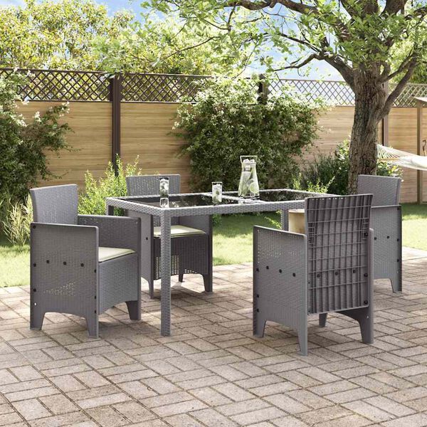 vidaXL Sedia da Giardino 4 pcs Grigio chiaro 53 x 49 x 85 cm