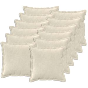 vidaXL Cuscino con cuscino HOUTEN 12 pz Crema Fleece in microfibra
