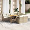 vidaXL Set Divano da Giardino 9 pz con Cuscini Beige in Polyrattan