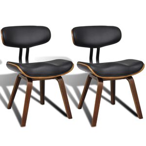 vidaXL Sedie da Pranzo 2 pz in Legno Curvato e Similpelle