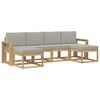 vidaXL Set di divani da esterno 6 pz Bianco e Grigio Chiaro