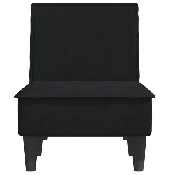 vidaXL Chaise Longue in Velluto Nero