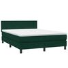 vidaXL Letto a Molle con Materasso e LED Verde Scuro 160x210 cm Velluto