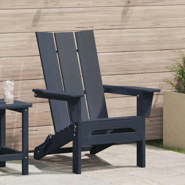 vidaXL Sedia Adirondack Pieghevole Blu navy 80,5 x 74,5 x 92 cm HDPE
