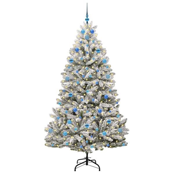 vidaXL Albero di Natale artificiale con 300 LED Verde e Bianco 210 cm