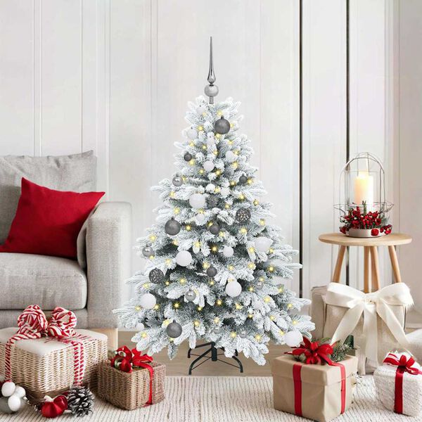 vidaXL Albero di Natale artificiale con 150 LED Bianco 120 cm PE e PVC
