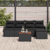vidaXL Set Divano da Giardino con cuscino 6 pcs Nero polyrattan
