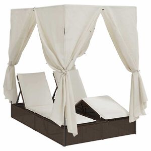 vidaXL Lettino da sole doppio Bianco caldo 205 x 129 x 200 cm