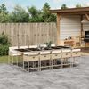 vidaXL Set da Pranzo da Giardino 11 pz con Cuscini Beige in Polyrattan