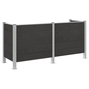 vidaXL Recinzione Contenitore per Rifiuti Grigio 237 x 85 x 115 cm