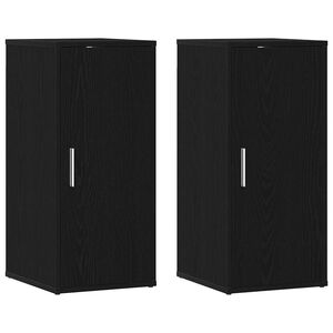 vidaXL Scarpiere 2 pz Rovere Nero 32x35x70 cm in Truciolato