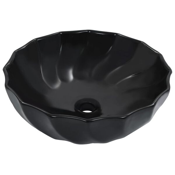 vidaXL Lavandino 46x17 cm in Ceramica Nero