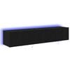 vidaXL Mobile TV da parete 2 pz Rovere Nero Legno ingegnerizzato