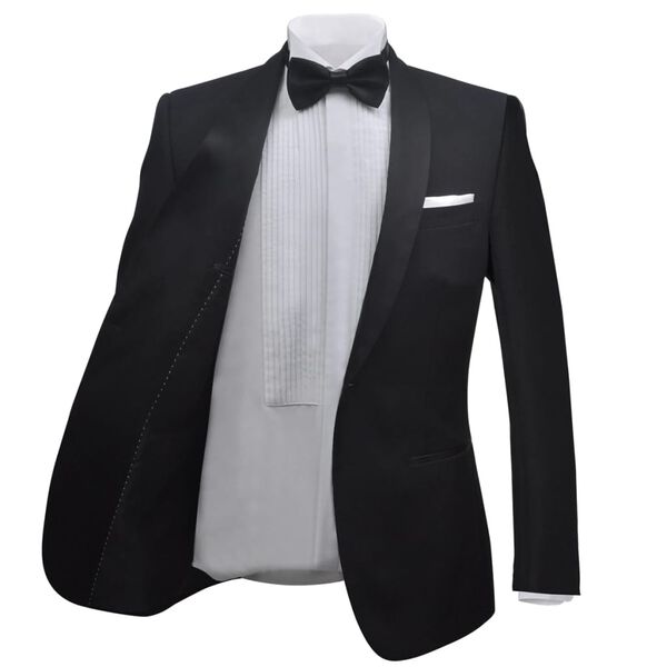 vidaXL Completo Smoking da Uomo in 2 Pezzi Elegante Taglia 46 Nero